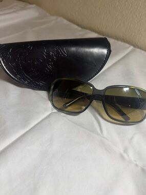 Versace Women's Oversized Sunglasses in Olive Green and Black